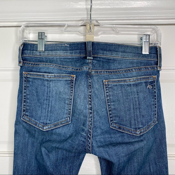 Rag & Bone Ankle Skinny Jeans Raw Ankle Hem Medium Wash Cln Lly Dale Size 25 - Picture 5 of 12